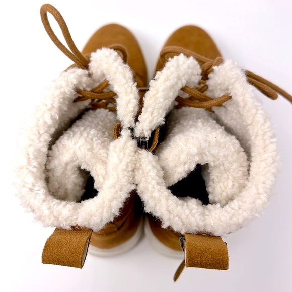 J/SLIDES Torrie Cognac Waterproof Suede Hi Top - Picture 11 of 16